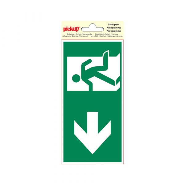 Esci di emergenza adesiva a sinistra - 100x200 mm.