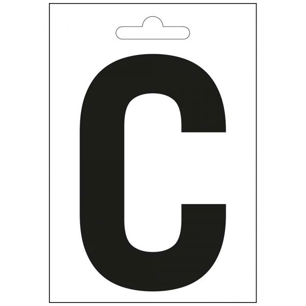 Lettera nautica c nero 100 mm.