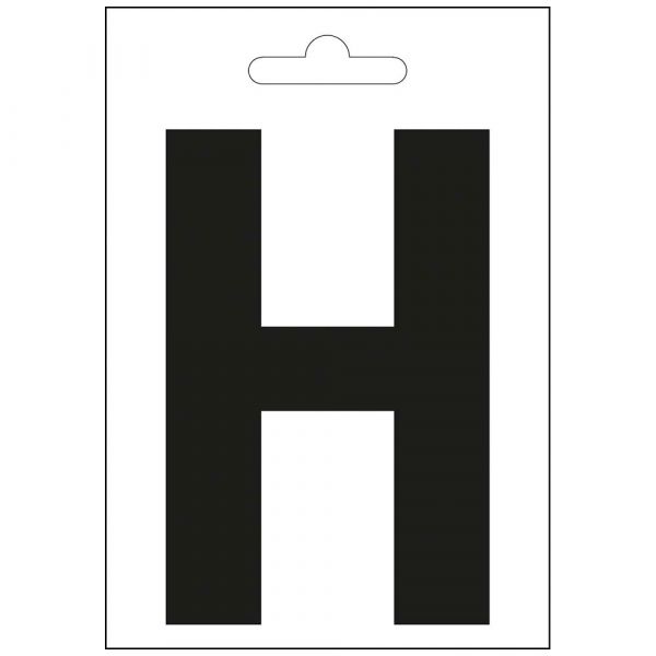 Lettera nautica H Black 100 mm.
