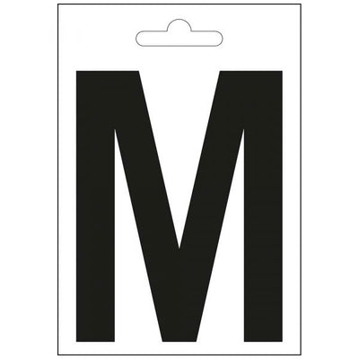 Nautic letter m zwart 100 mm.
