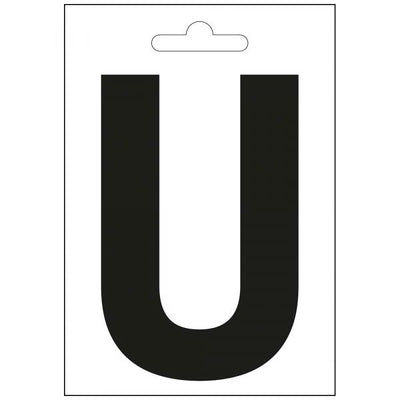 Nautic letter u zwart 100 mm.