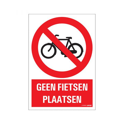 Bord geen fietsen plaatsen - 230x330 mm.