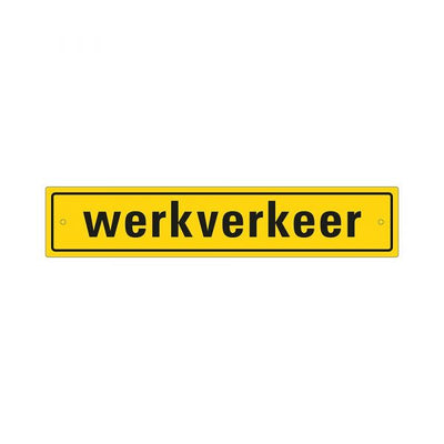Bord werkverkeer incl. zuignapjes - 80x400 mm reflectieklas.