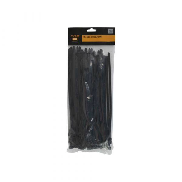 Topgear Tieribs 300x8, 100 pezzi neri
