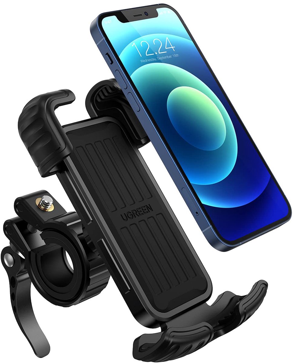 Porta telefono da bicicletta Ugreen - regolabile - da 4,6 a 6,8 pollici - nero