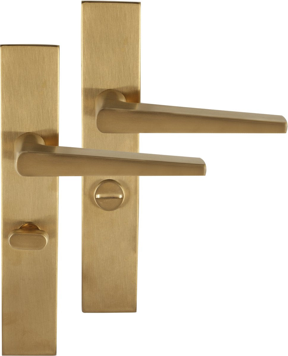Differnz | rotterdam door handle | square shield | toilet 63 mm | gold