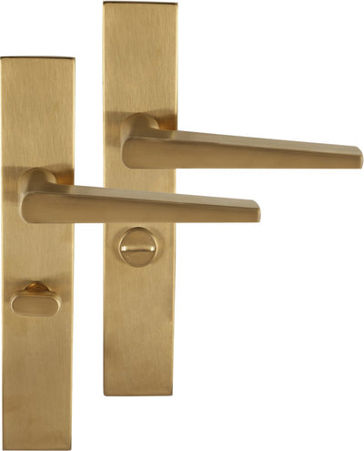 Differenza | Maniglia per porta Rotterdam | scudo quadrato | WC 63mm | oro