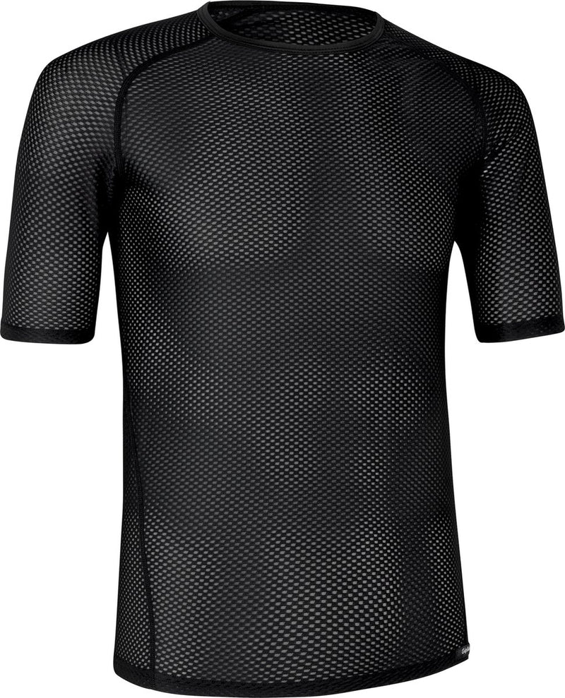Gripgrab - ultralight mesh korte mouw base layer zomer fiets ondershirt polygiene zweethemd - zwart - heren - maat l