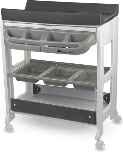 Bebeconfort dolphy, bad- en verschoningsunit, mobiele 2-in-1-unit, vanaf de geboorte tot 12 maanden, 0-11 kg, grey mist