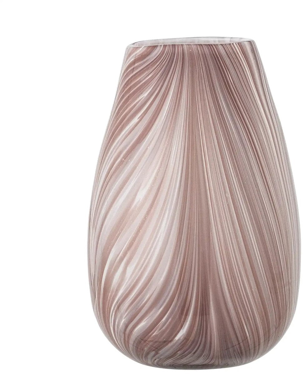 Bloomingville jarrón cristal rosa ennis 22cm