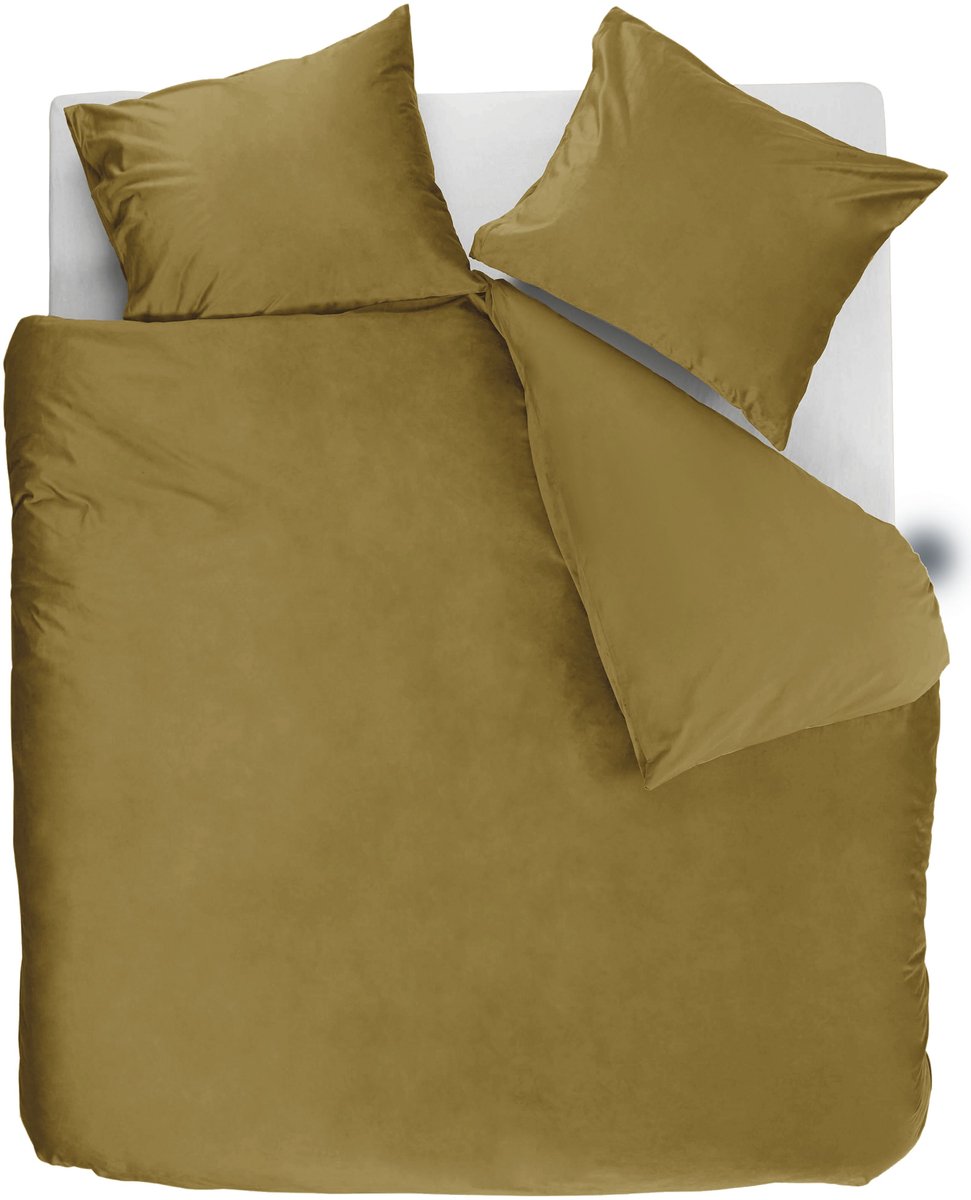 Ambiante velvety dekbedovertrek - lits-jumeaux - 240 x 200 220 cm - oker