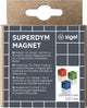 Magneti Sigel - per lavagna in vetro - c5 strong - 11x11x11mm - blu, rosso, verde - si-ba725