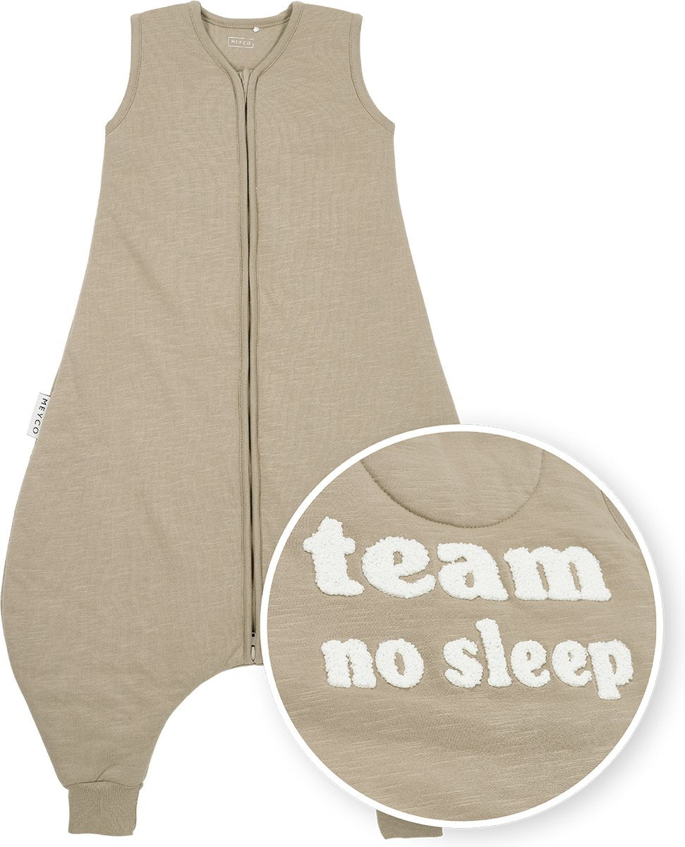 Meyco baby slub with team no sleep application jersey para dormir en invierno para bebé - gris topo - blanquecino - 92 cm - 2,0 tog