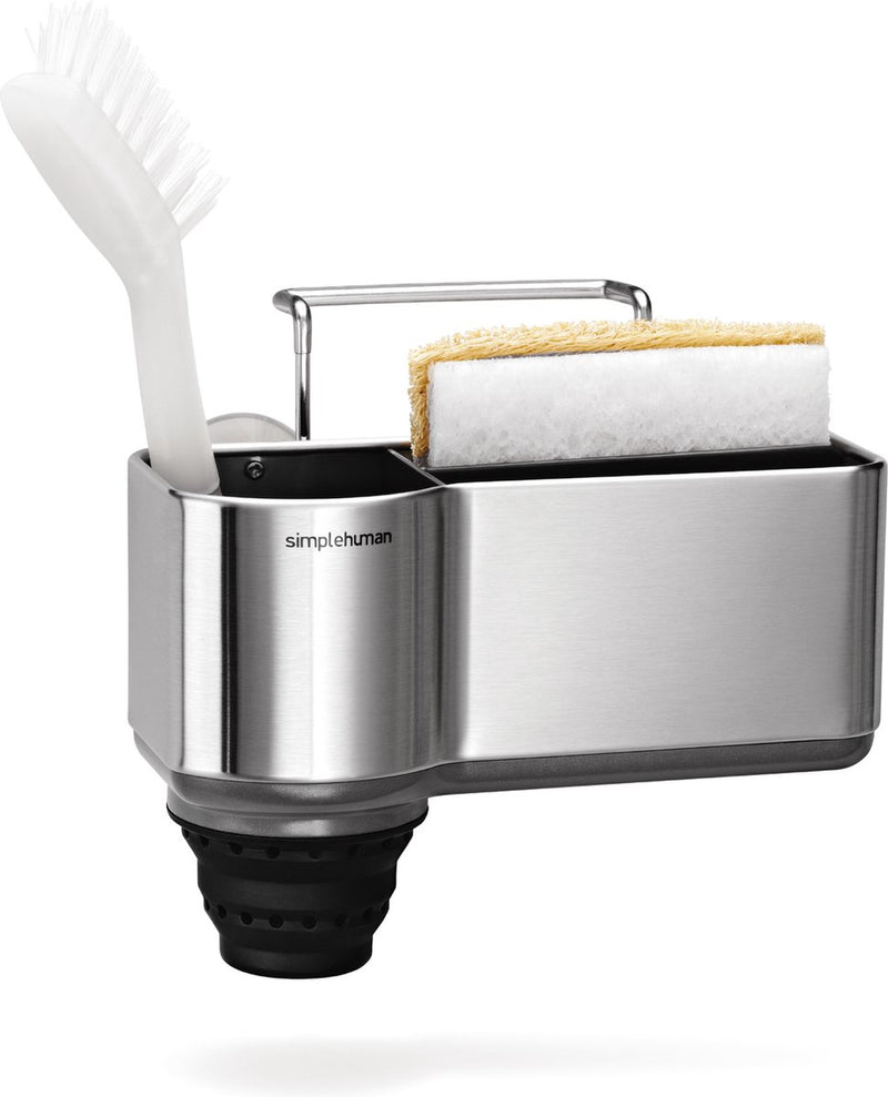 Organizer per lavello da cucina Simplehuman - acciaio inossidabile - 19x14x19 cm - argento