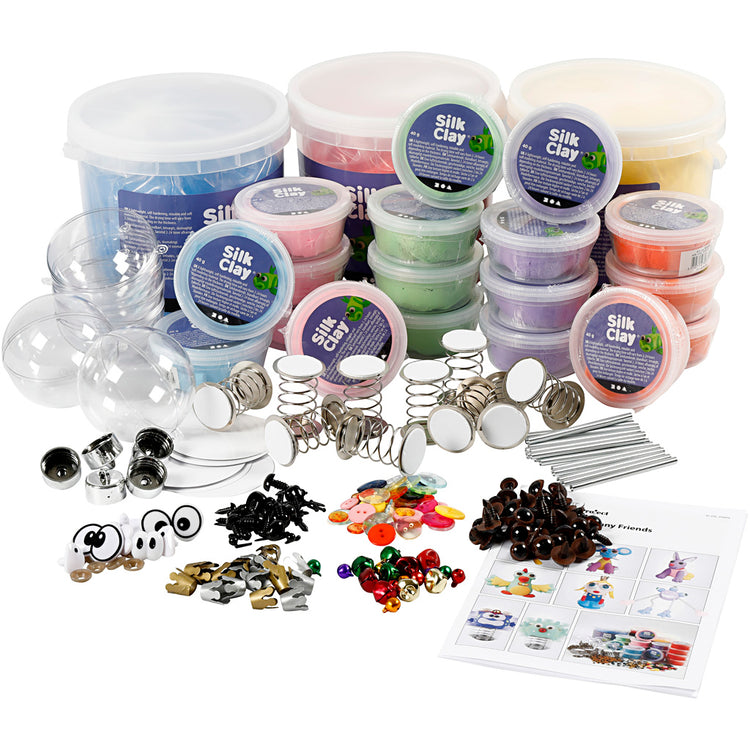 Amici divertenti in Silk Clay, set di classe, vari colori, 1 set