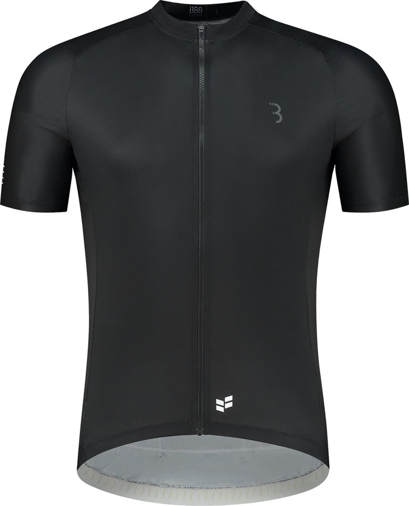 Bbb cycling comfortfit r - maglia da ciclismo sostenibile da uomo a manica corta - 15-25 °C - maglia da ciclismo e MTB traspirante - 3 tasche posteriori - nera