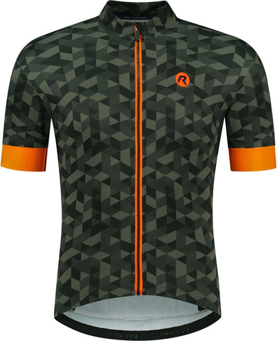 Maillot ciclista Rogelli Rubik - mangas cortas - hombre - verde, naranja - talla s