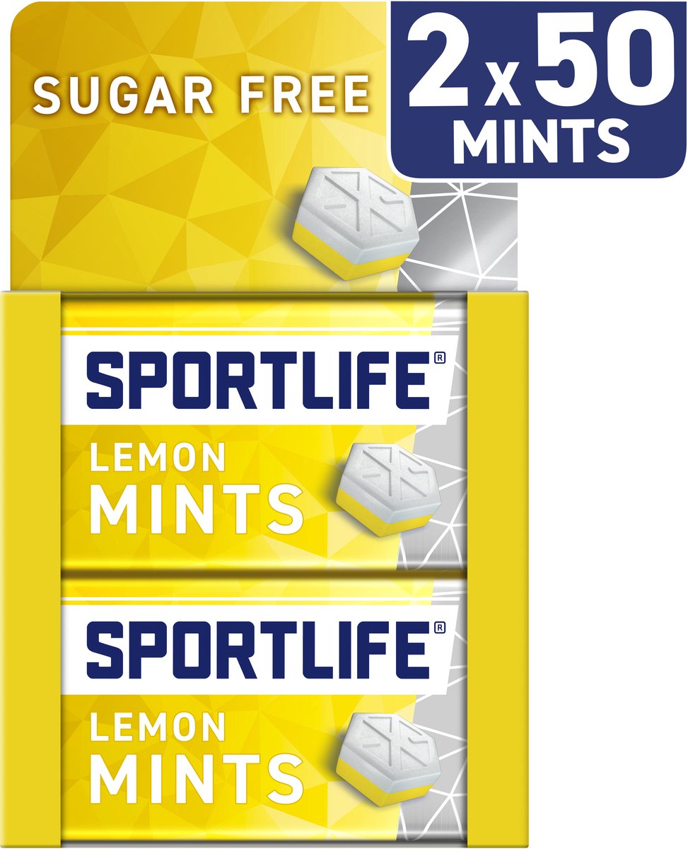 Sportlife mints lemont mint - frisse suikervrije mints - 12x(2x35g)