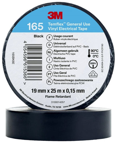 3m™ 3m temflex™ - nero - nastro isolante -165 nastro autoadesivo - 7100184723