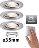 Paulmann empotrable LED easy dim nova mini plus base moneda set orientable redondo 66 mm 15° moneda 3x4,2w 3x300lm 230v regulable 2700k acero cepillado