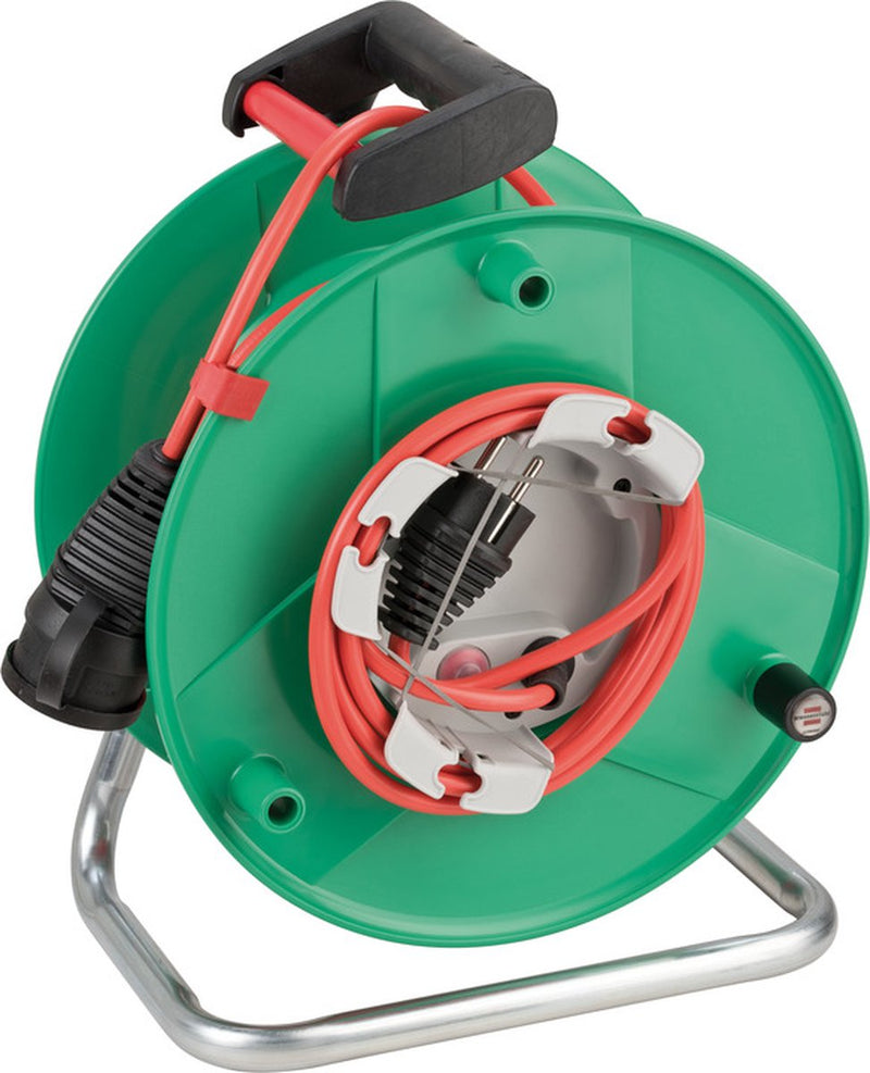 Brennerstuhl garantâ® g ip44 avvolgicavo (avvolgicavo da esterno per giardino con cavo da 38+2m in rosso, plastica speciale, uso esterno temporaneo e limitato, made in Germany)