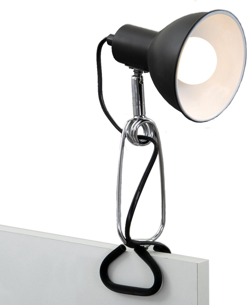 Briloner fix - lampada con morsetto - lampada da scrivania con attacco E14 - incl. interruttore on e off - faretto a pinza con cavo 140 cm - nero