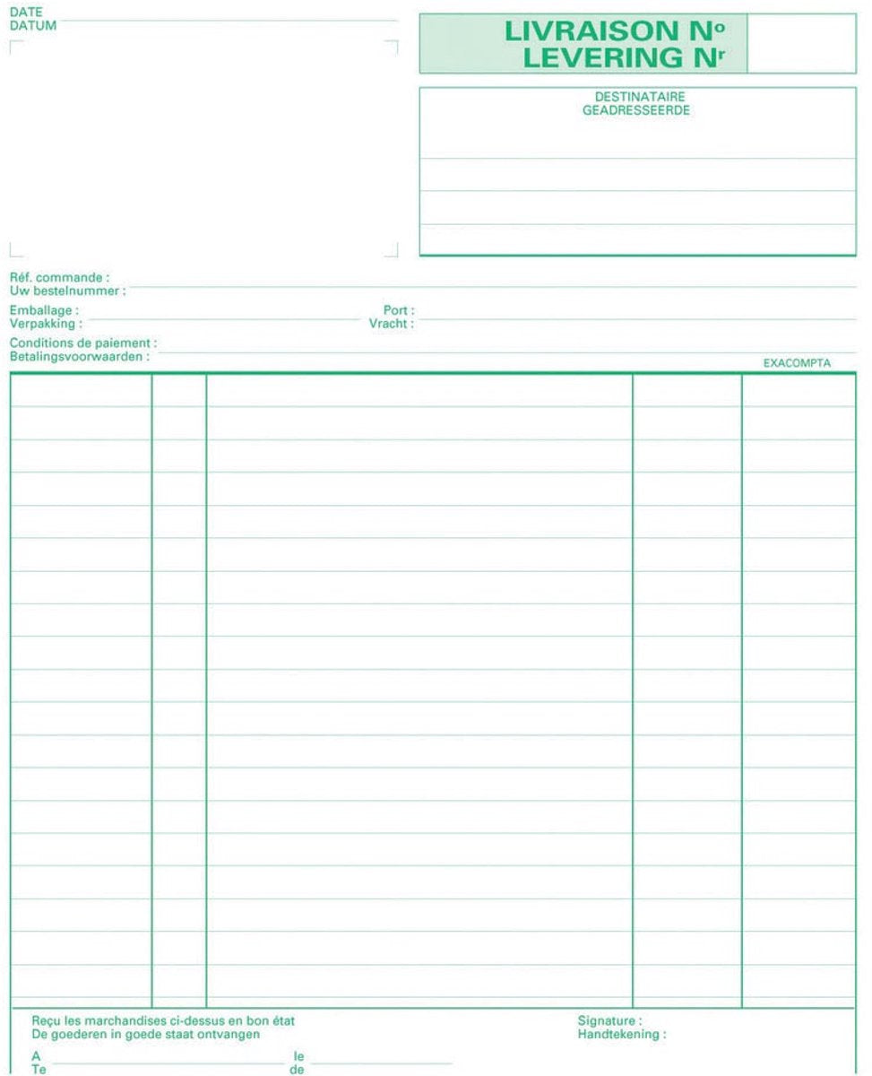 Registro consegne exacompta 53161x 18x21cm triplice copia autocopiante nl fr