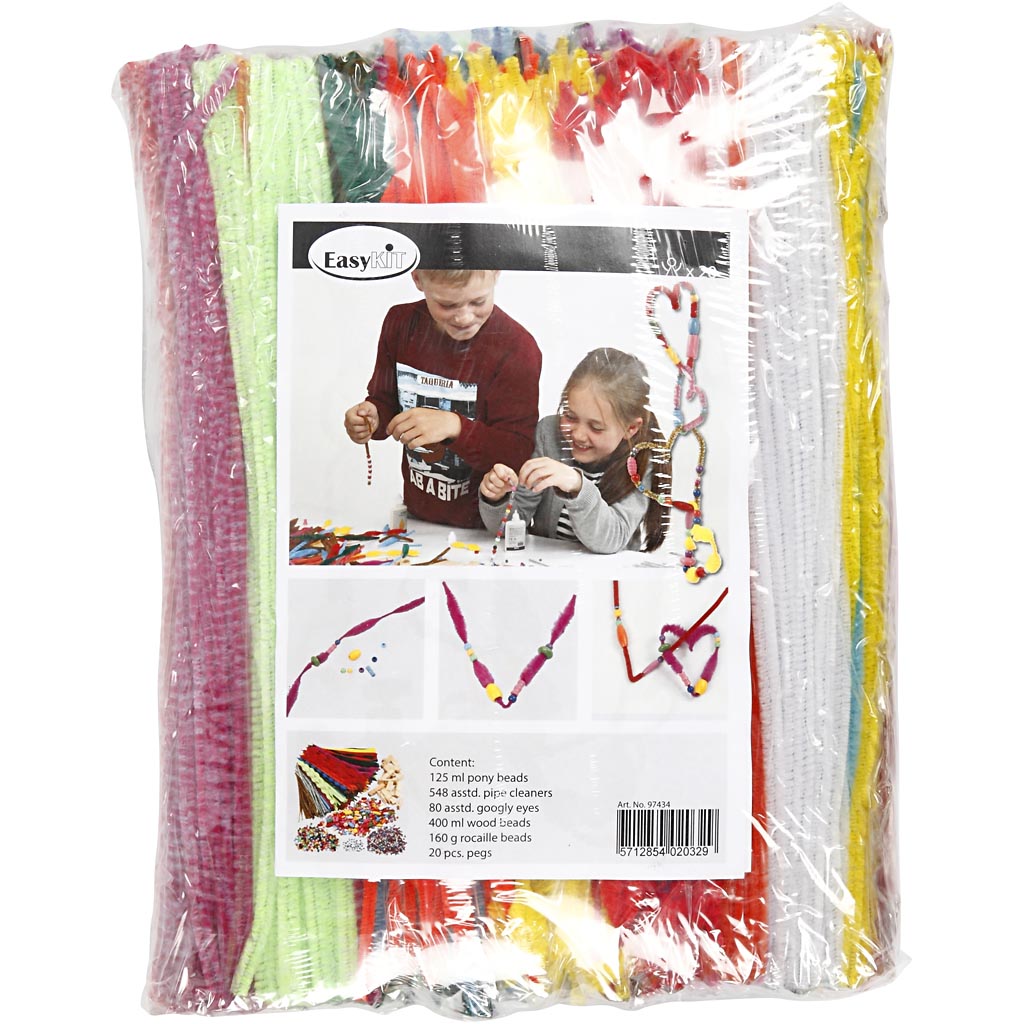 Creativ company fun with clothespins and chenille wire, various colors, 1 set