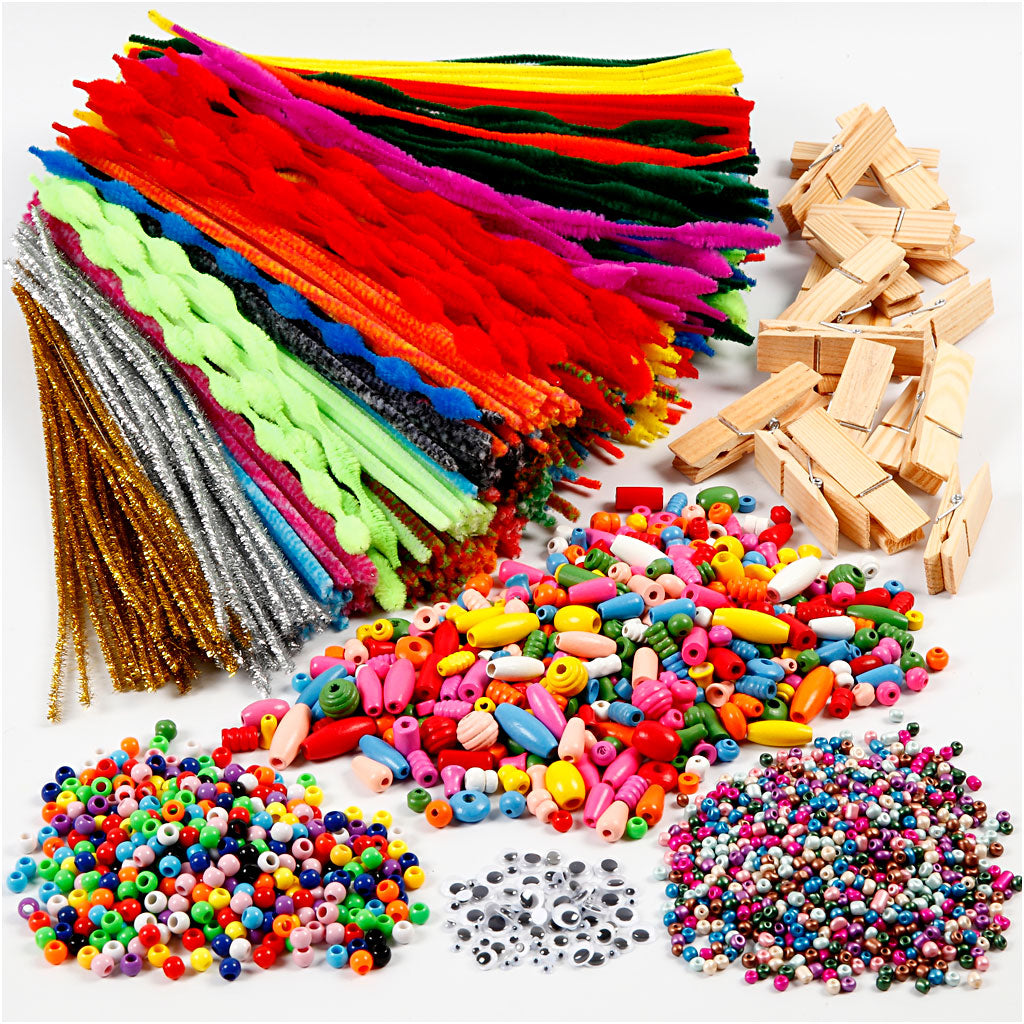 Creativ company fun with clothespins and chenille wire, various colors, 1 set