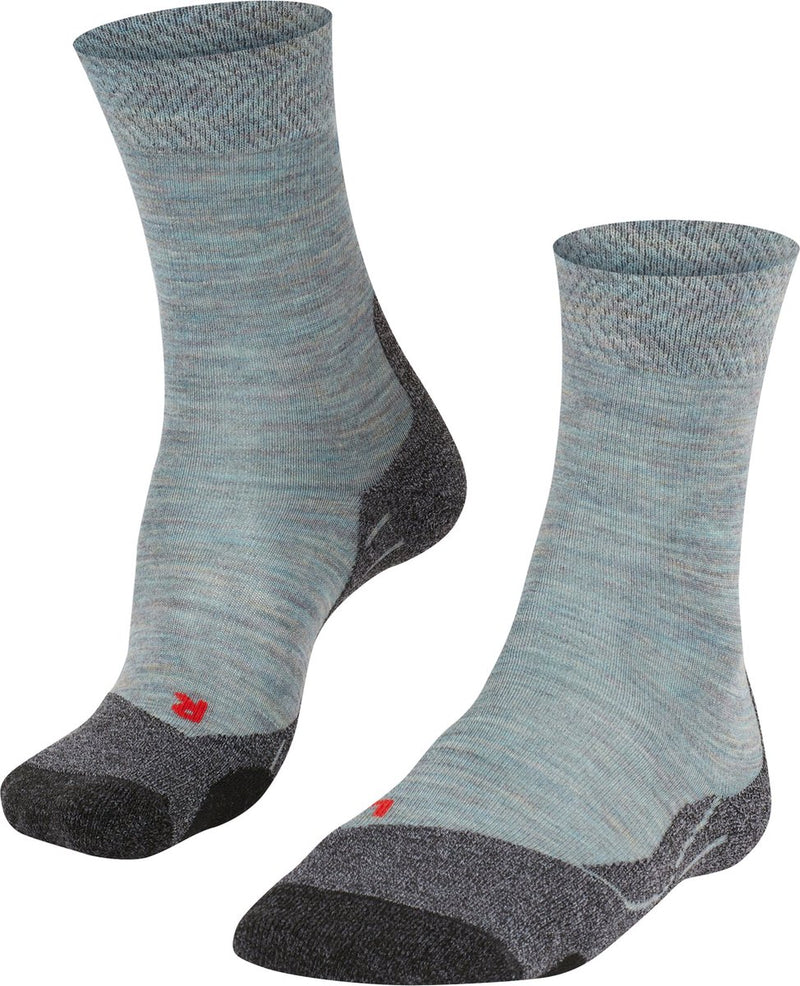 Falke tk2 melange anti-blaar dik wol functioneel materiaal wandelsokken dames blauw - maat 37-38