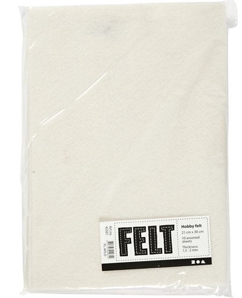 Hobby felt off-white A4, 10 sheets