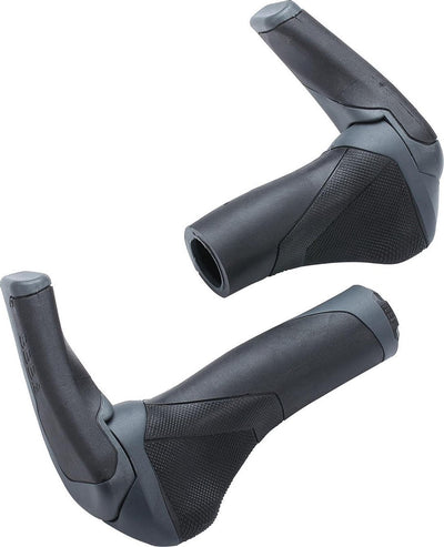 Bbb cycling ergonomic handlebar grips bicycle ergostyle set - handlebar grips and bar ends suitable for rotation accelerator - bicycle gear handles - black gray - 92 mm 133 mm - bhg-88