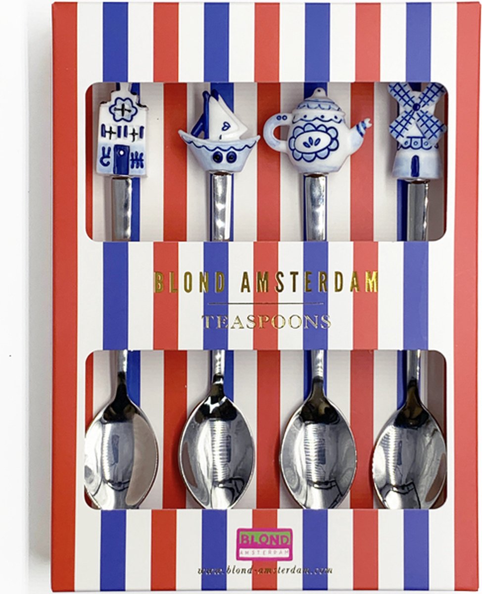 Biondo Amsterdam, biondo Delft: cucchiaini da tè, set da 4