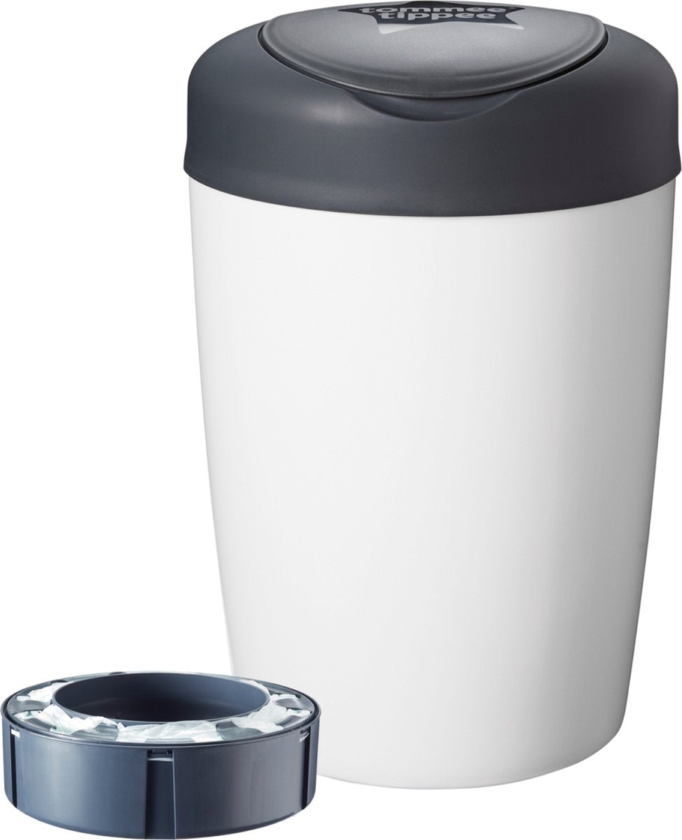 Tommee tippee contenedor de pañales simplee sangenic - para hasta 23 pañales - 1 casete de recambio - blanco