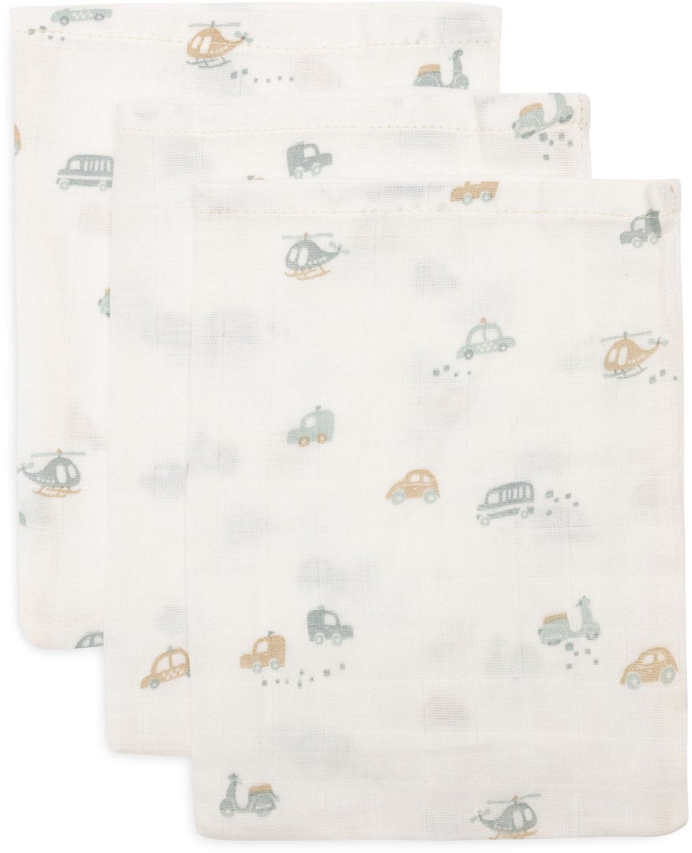 Jollein Salvietta idrofila per bambini 15x20 cm - Salvietta per bambini - in movimento - 3 pezzi