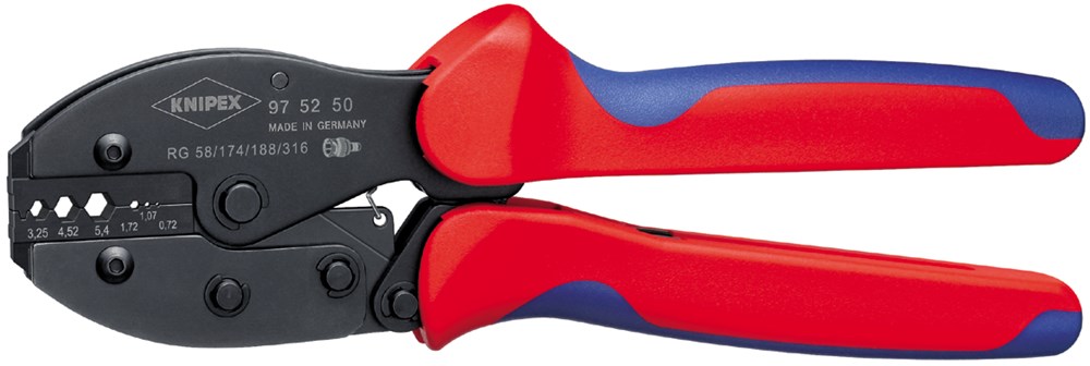 Pinza a crimpare Knipex a leva coassiale, connettori BNC