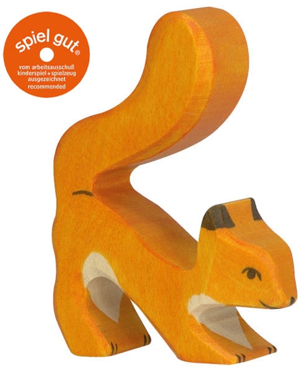 Animales del bosque Holztiger - ardilla naranja - 6x2x7cm - figura de madera - hecho a mano