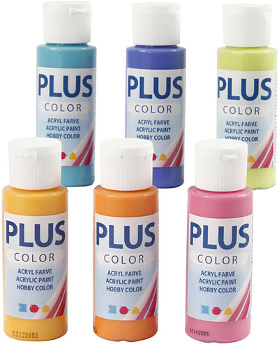 Pintura acrílica Plus color, colorida, 6x60 ml 1 caja