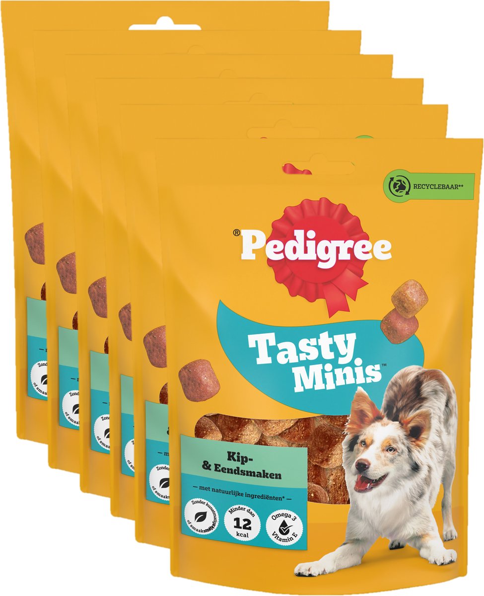 Pedigree hondensnacks - tasty minis snoepjes- kip en eend - 6x130g