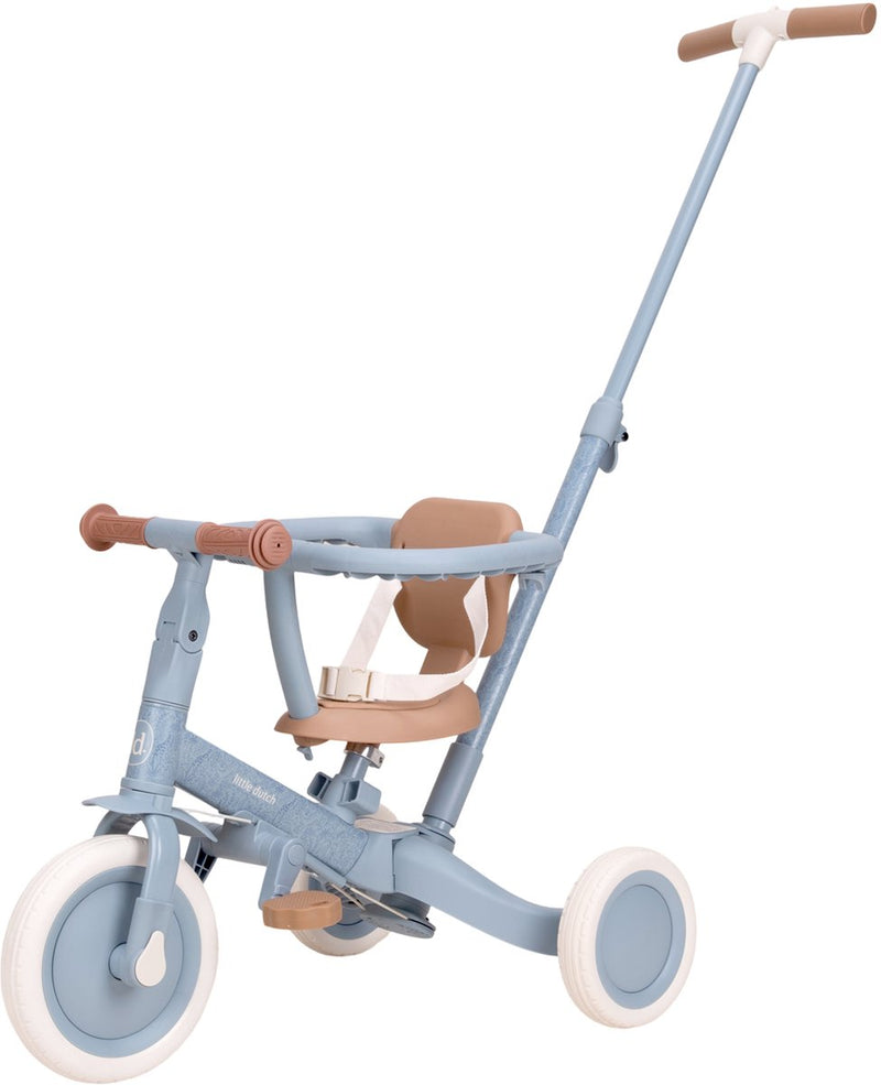 Little Dutch - Triciclo 4 en 1 con barra de empuje - safari dream blue