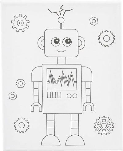 Creativ company schildercanvas met print robot - 24x30cm