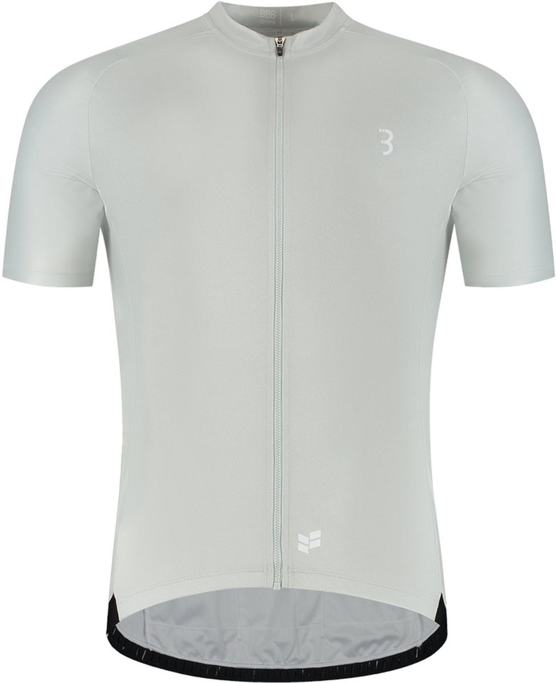 Bbb Cycling comfortfit r - camiseta de ciclismo sostenible de manga corta para hombre - 15-25 °c - camiseta de ciclismo y MTB transpirable - 3 bolsillos traseros - gris claro