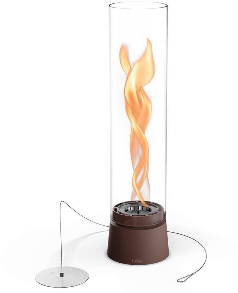 Höfats Spin Air Table Fire 900 Rust Brown Chimenea de mesa para interior y exterior, moderna chimenea de mesa de bioetanol con larga duración de combustión, innovadora tecnología de bioquemadores, chimenea cálida con espiral de llama