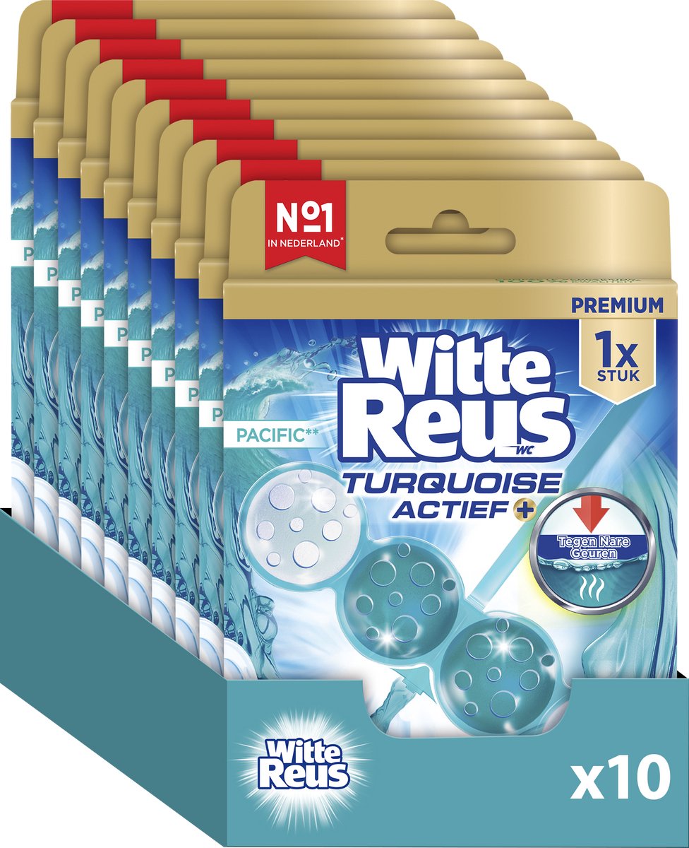Blocco WC gigante bianco turchese blocco WC Active Ocean 50 g - blocchi WC - confezione risparmio - 10 pezzi