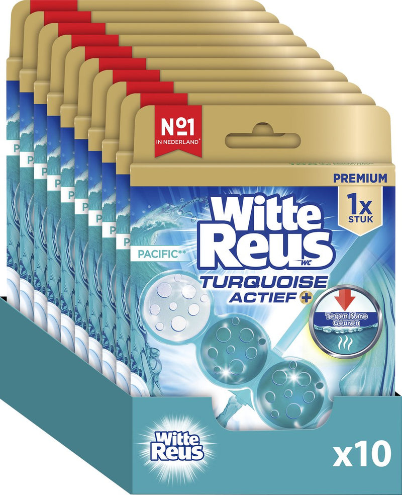 Blocco WC gigante bianco turchese blocco WC Active Ocean 50 g - blocchi WC - confezione risparmio - 10 pezzi