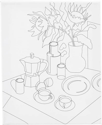 Tela da pittura Creative Company con stampa, tavolo da colazione, d: 1,6 cm, dimensioni 24x30 cm, 360 g, 1 pezzo