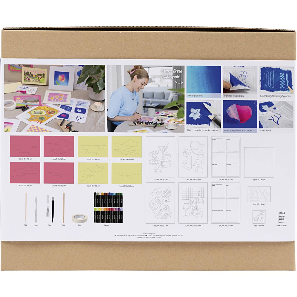Creativ Company Starter Hobby Set pastel al óleo, varios colores, 1 caja