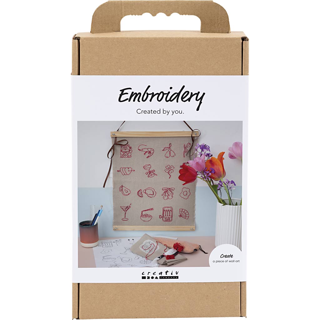 Set hobby Creativ Company ricamo, decorazione da appendere, lino, 1 scatola