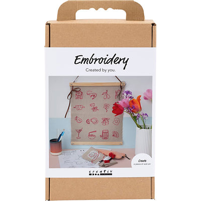 Set hobby Creativ Company ricamo, decorazione da appendere, lino, 1 scatola