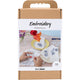 Creativ company hobby set bordado, servilletas, blanquecino, 1 caja